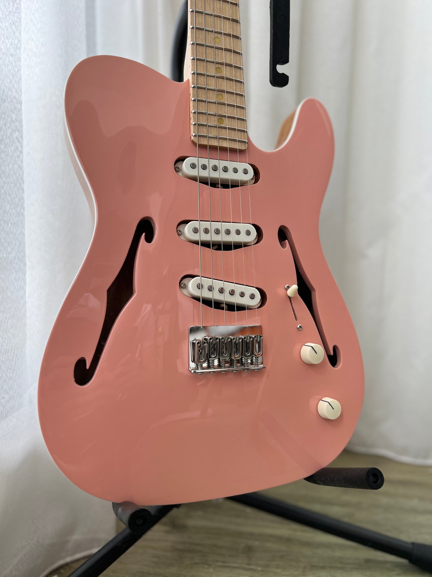 Onpa Guitars Archtop TL Shell Pink Electric Guitar TL009